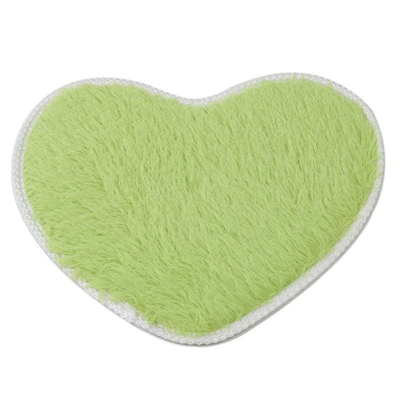 Heart-shaped silk wool bedroom love floor mat bedside Lint-free cute