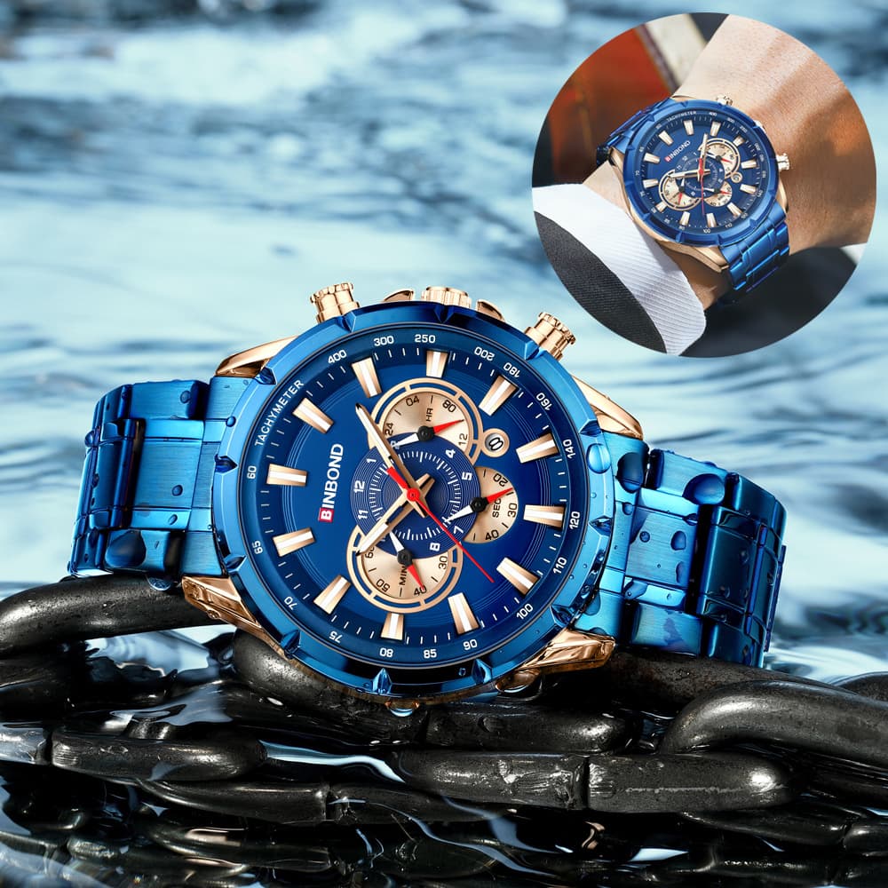 Tactical motorcycle waterproof luminous watch timing Multi-Pointer