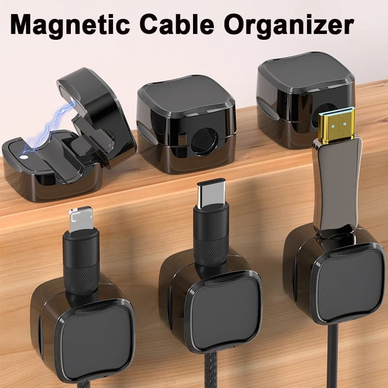 Clips magnétiques pour câbles sous le bureau