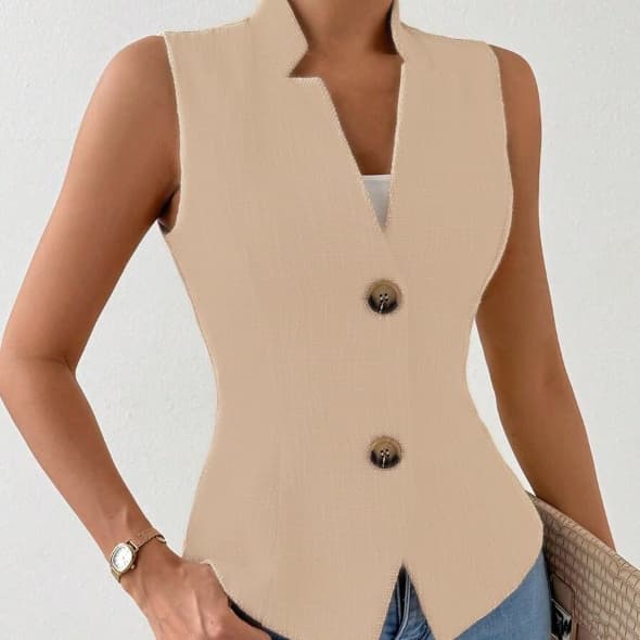 Solid color jacquard suit vest jacket