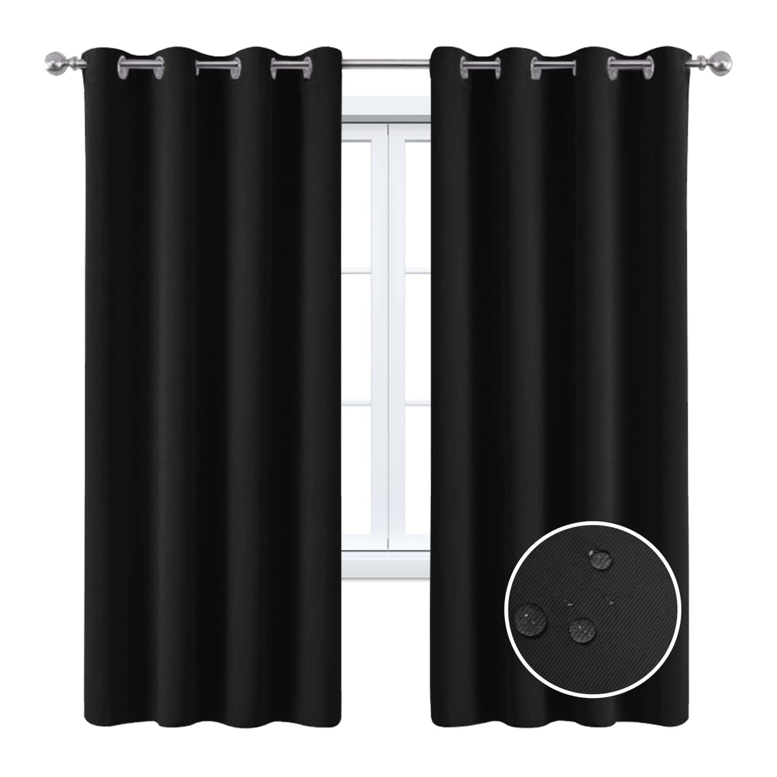Full blackout curtain with black lining on the back