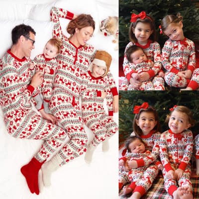 Christmas Parent-Child suit printing home service pajamas Two-Piece