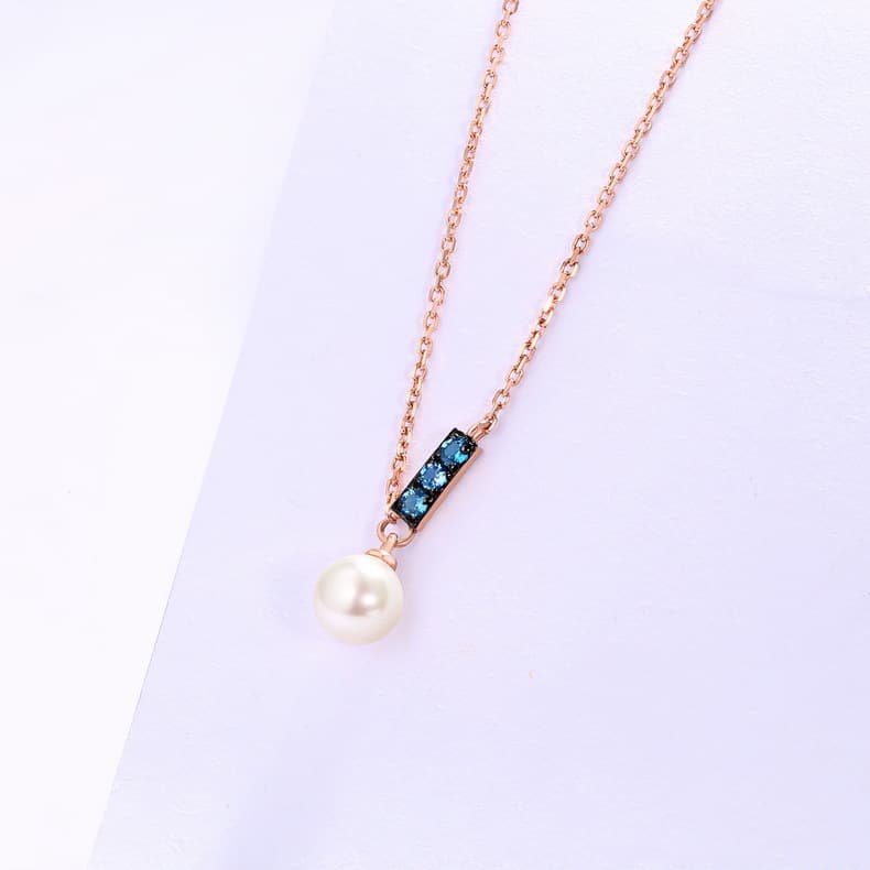 14K rose gold jewelry Korean pearl necklace pendant all-match custom