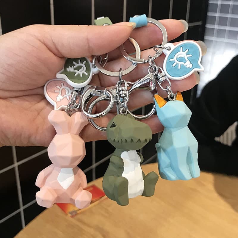 Cute dinosaur keychain key ring