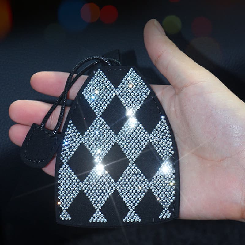 Diamond-encrusted car key pendant