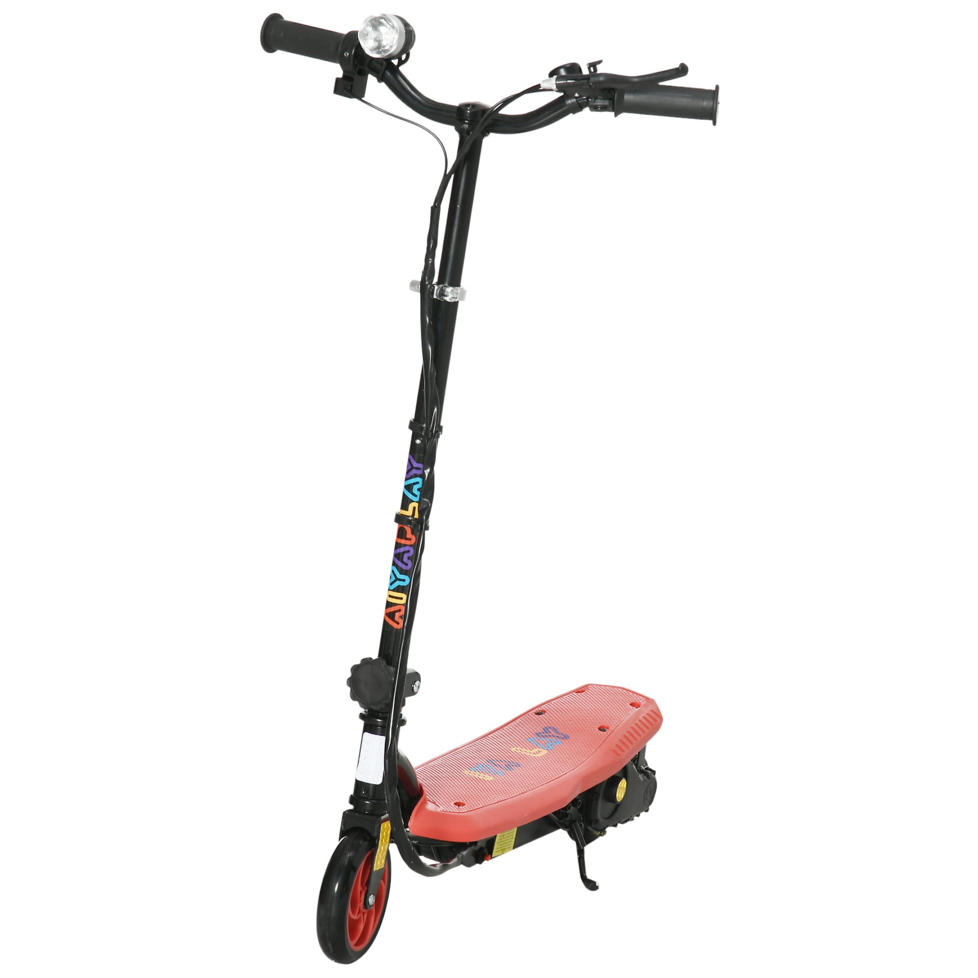 Foldable electric scooter, with LED lights, for ages 7-14 years, red
