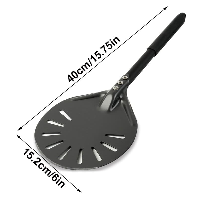 Pizza turning peel perforated aluminum spinner long handle non stick