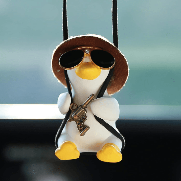 Cool swinging duck car hanging ornament, pendant interior rearview