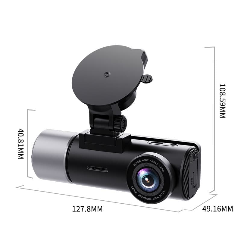 High-definition 3-in-1 4K dash camera with rear and front recording