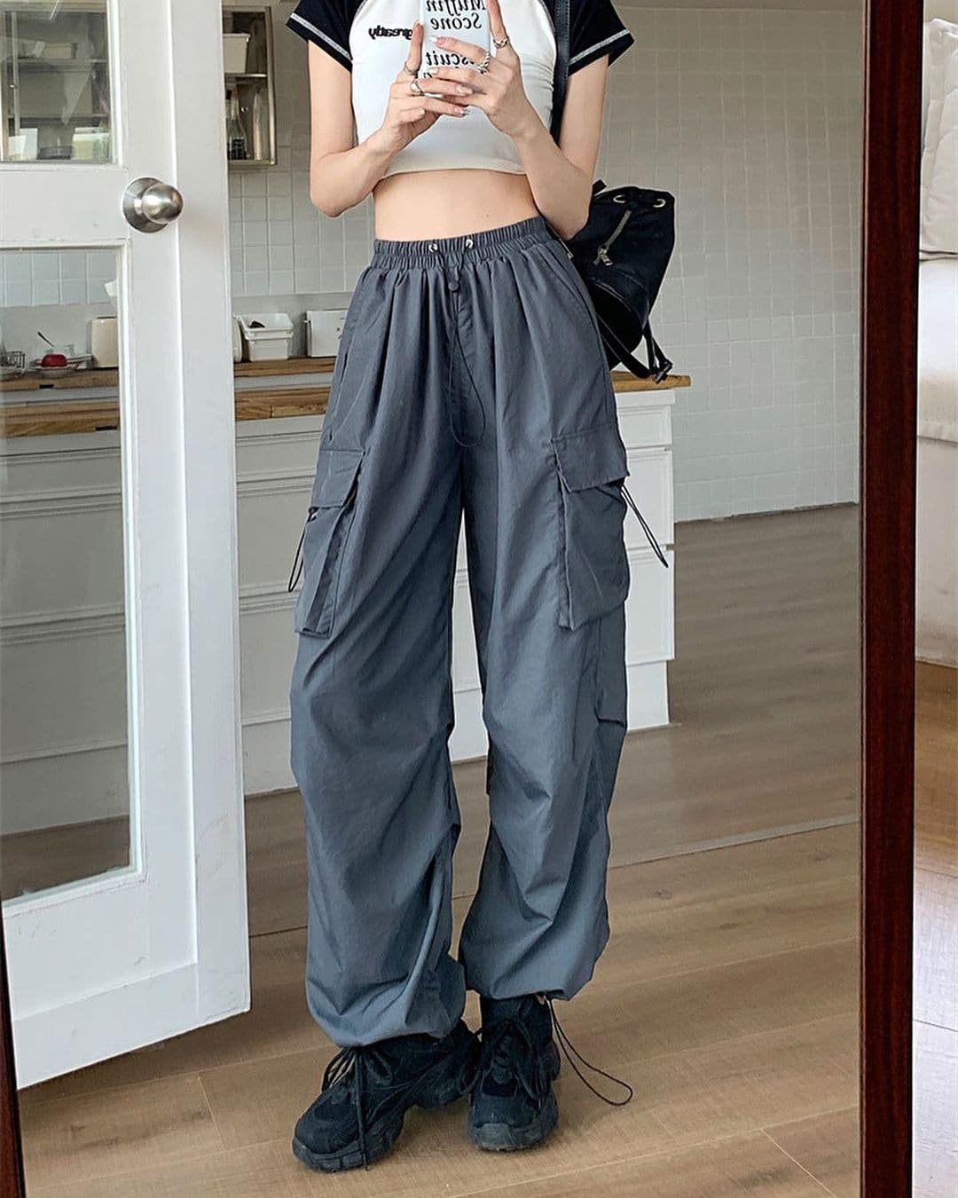 American- vintage work pants, summer versatile Straight-leg, drapey