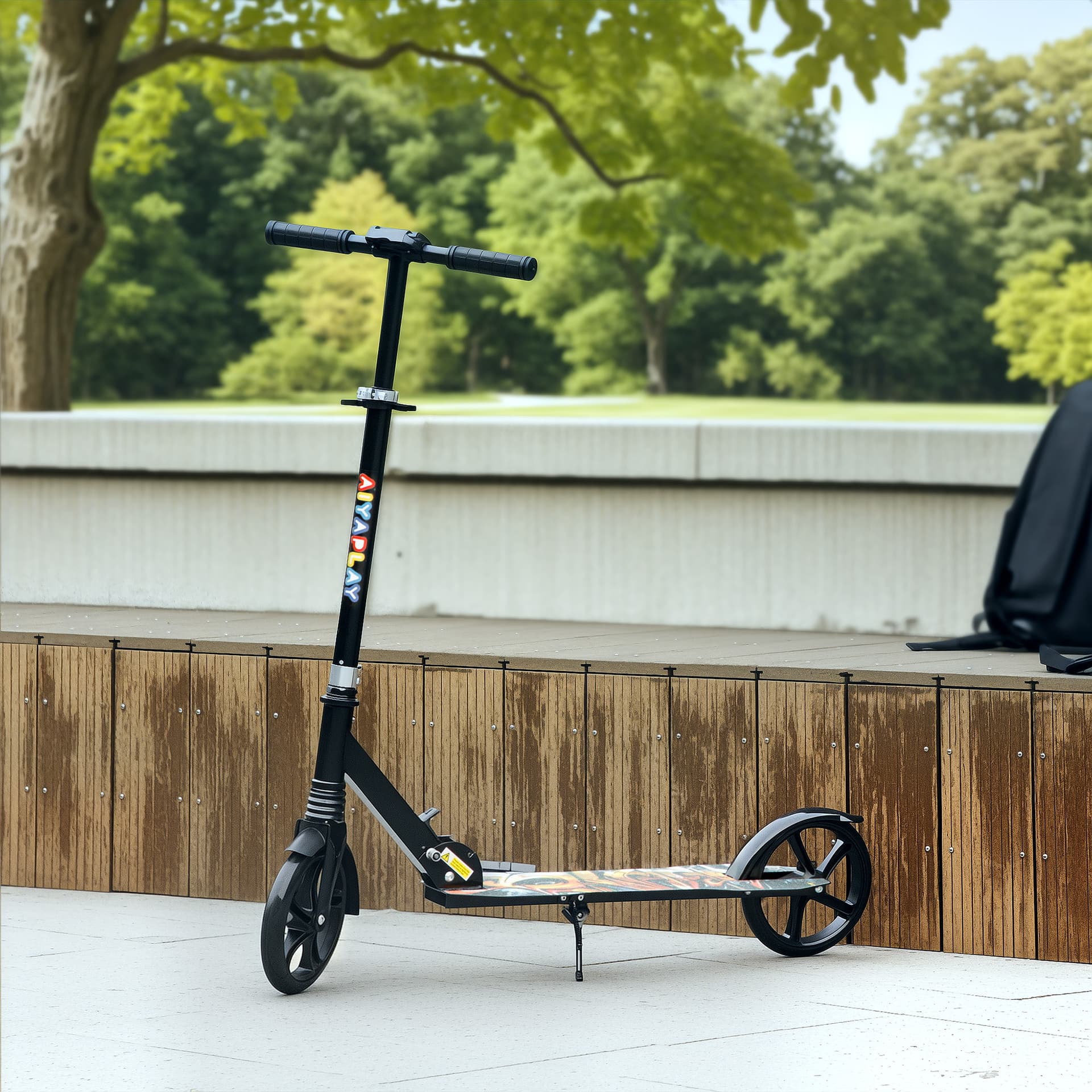 Foldable children's scooter with adjustable handlebars, 200mm large