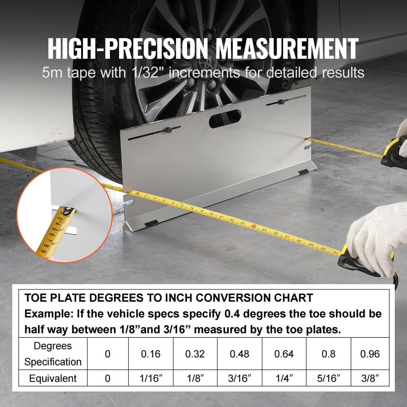 2PCS wheel alignment tool toe plates accurate measure tape