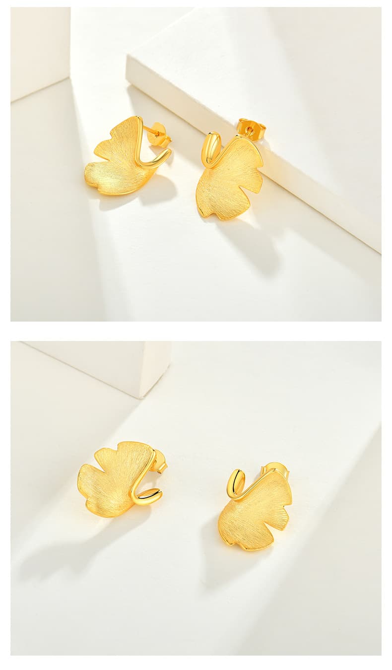 925 sterling silver stud earrings female plated 14k gold premium