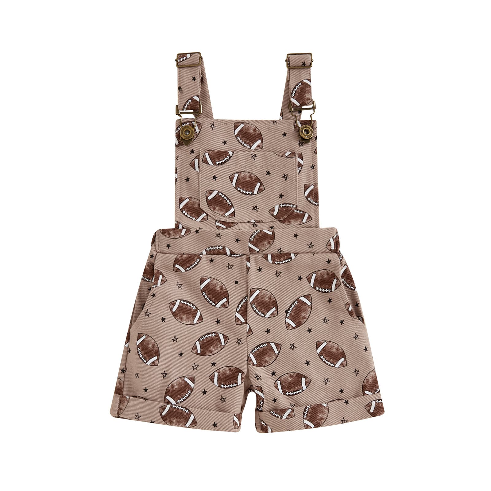 Children's rugby print suspender pants