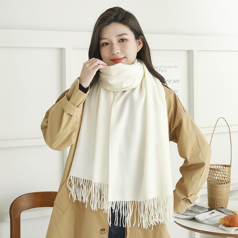 Women's winter wool and cashmere scarf