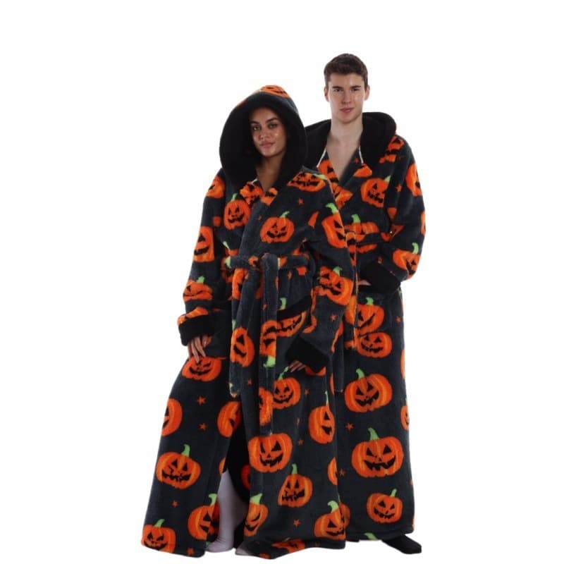 Autumn winter Extra-Long bathrobe long nightgown
