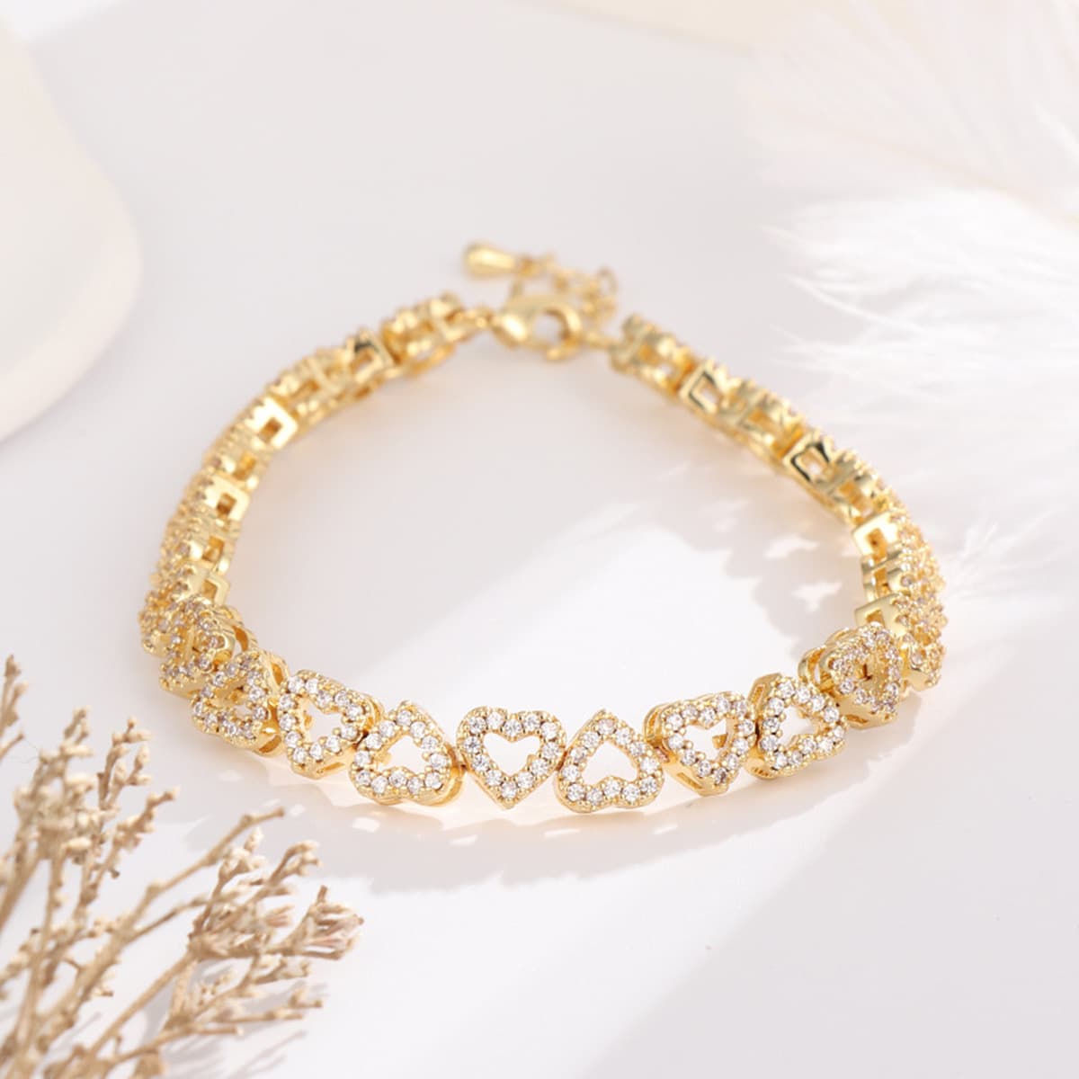 Girl's High-grade diamond bracelet with full heart