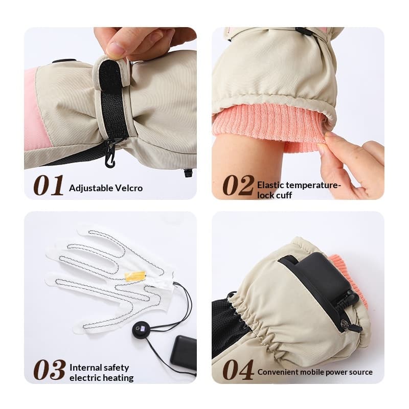 Winter heated thermal riding gloves