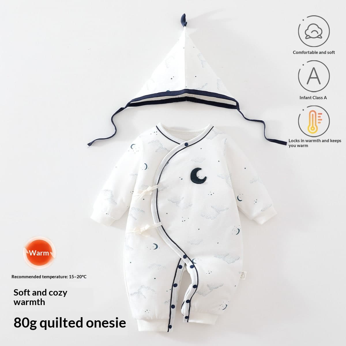 Autumn and winter newborn baby Cotton-padded crawling jumpsuit
