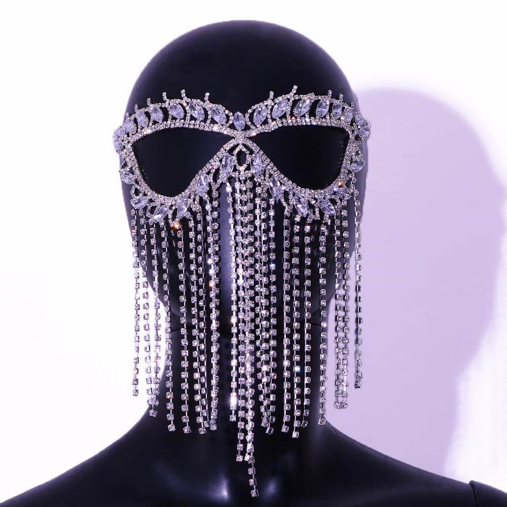 Masque félin en strass