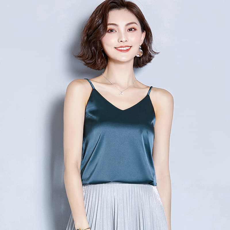 Women's elegant satin tank top