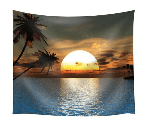 Sunset beach tapestry