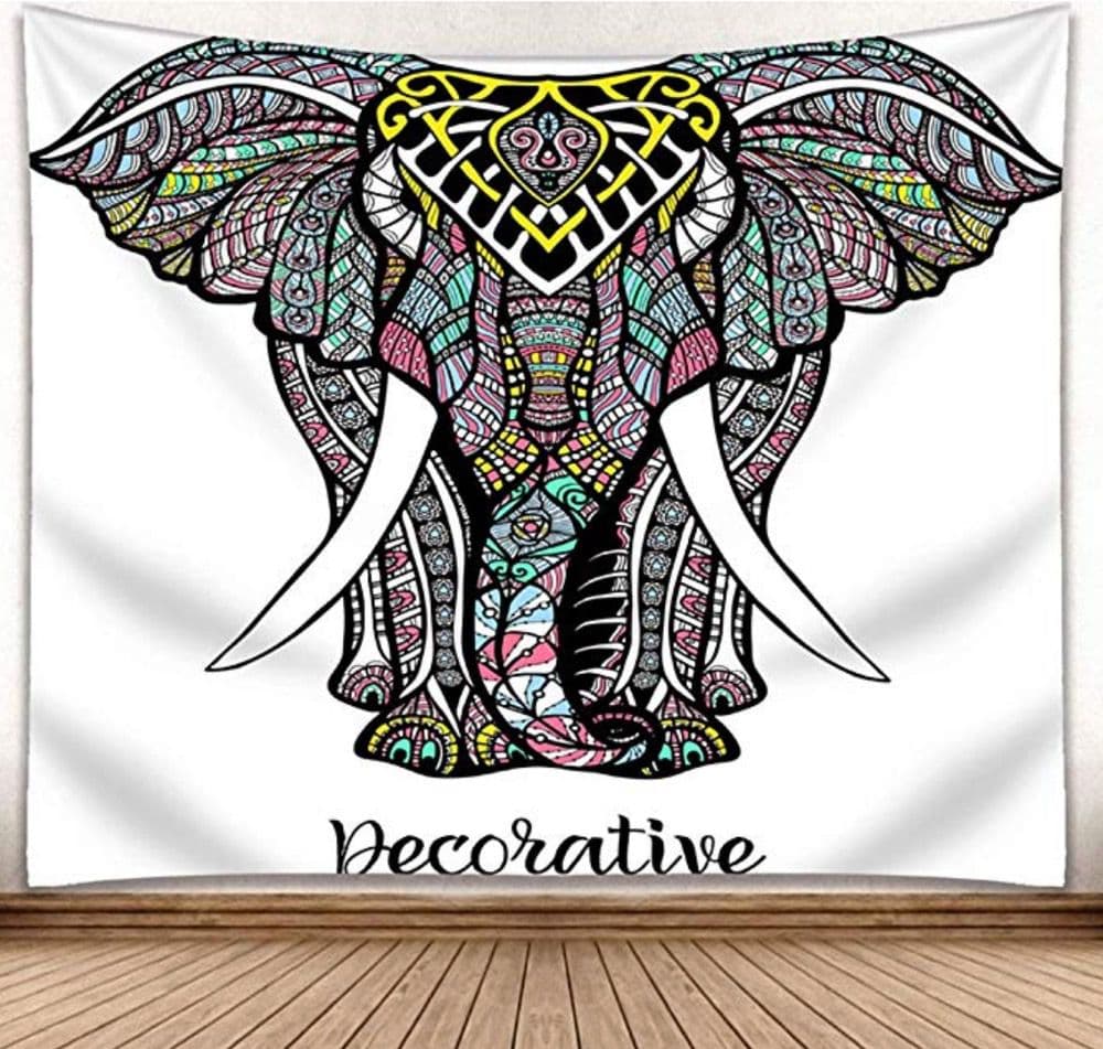 3D mural elephant tapestry wall hanging Bohemian hippie bedroom