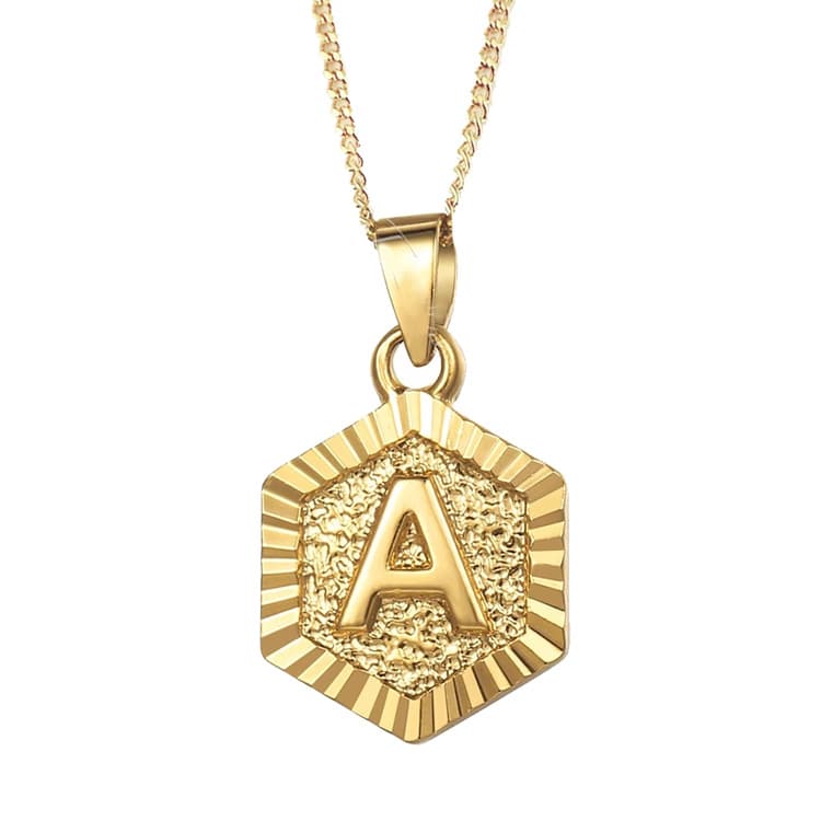Accessories 26 Capital English necklace stainless steel with 18K gold