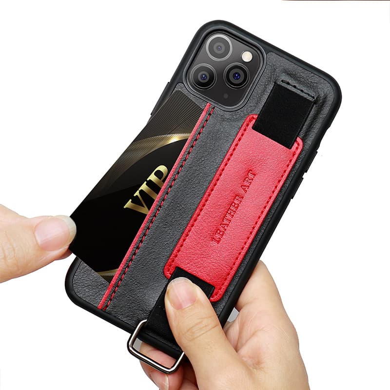 Leather wristband phone case