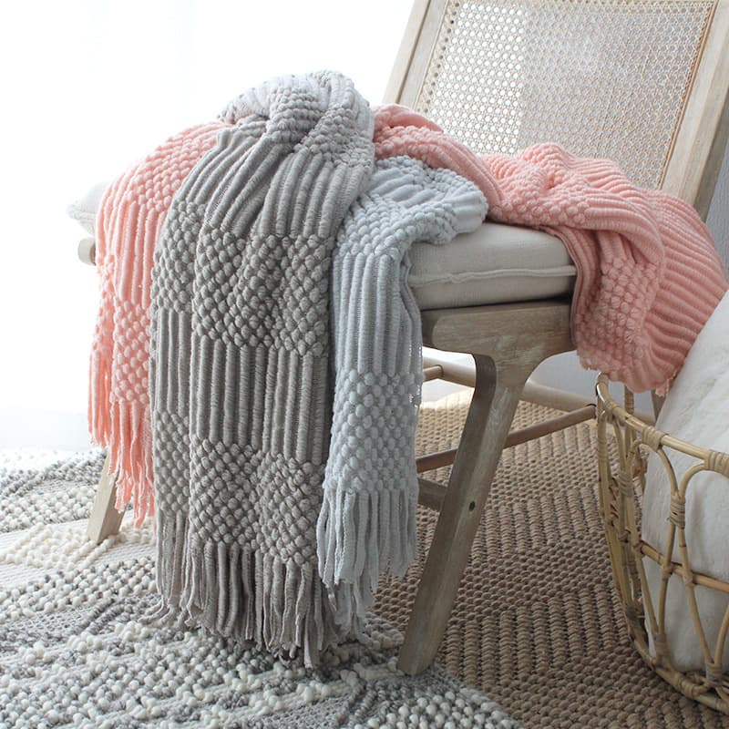 Plaid en maille bulle