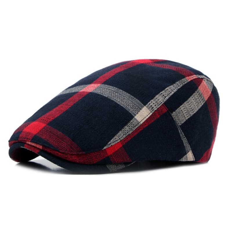 British Classic Retro Plaid Cap Men