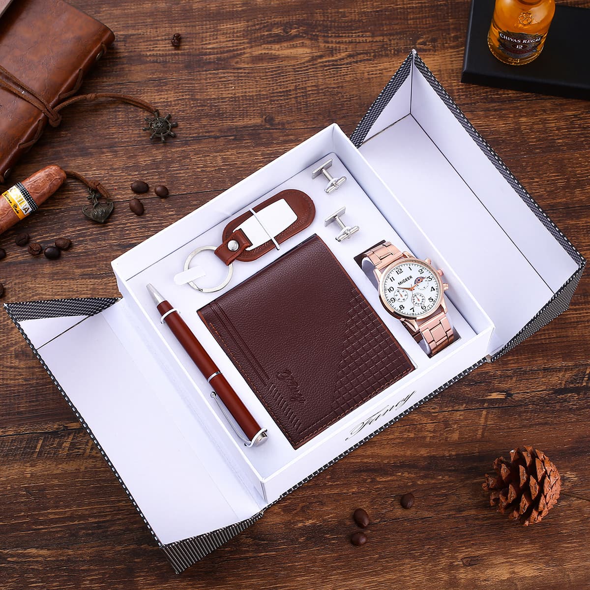 Coffret montre homme à quartz