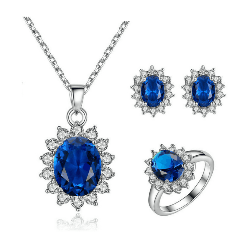 Sunflower Jewelry Set Necklace Ring Stud Earrings Bridal