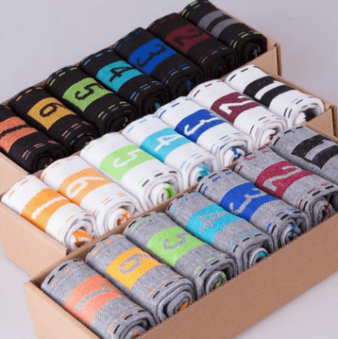 Seven days creative digital cotton socks sports lazy week couples