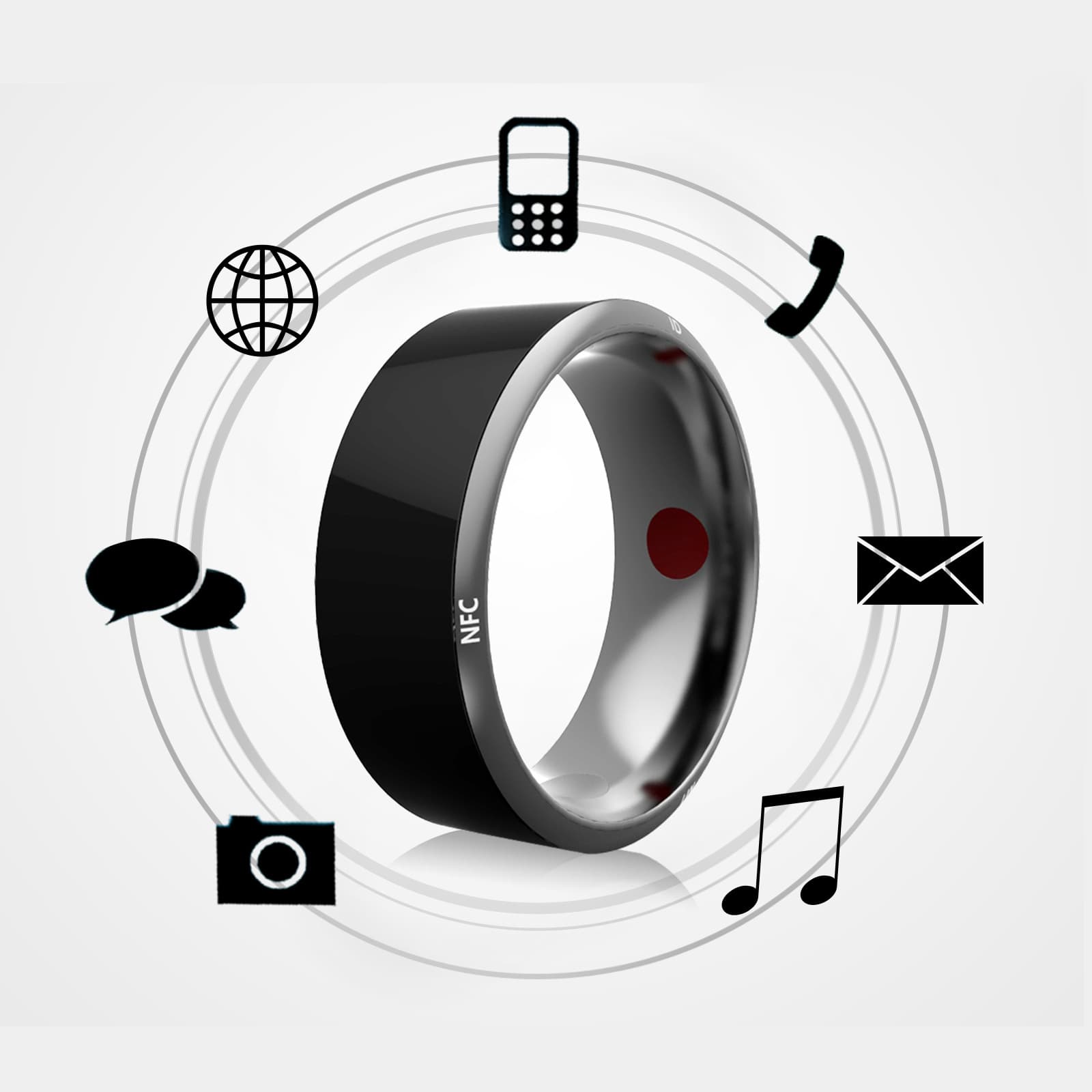 Smart ring wearable device multifunctional black High-tech