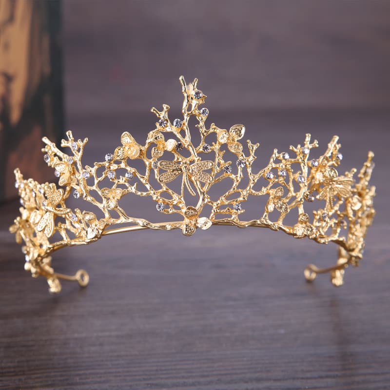 Diadème doré en strass