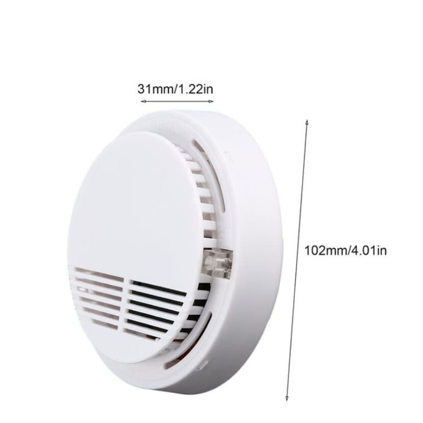 Household smoke alarm detector fire with 9V battery photoelectric