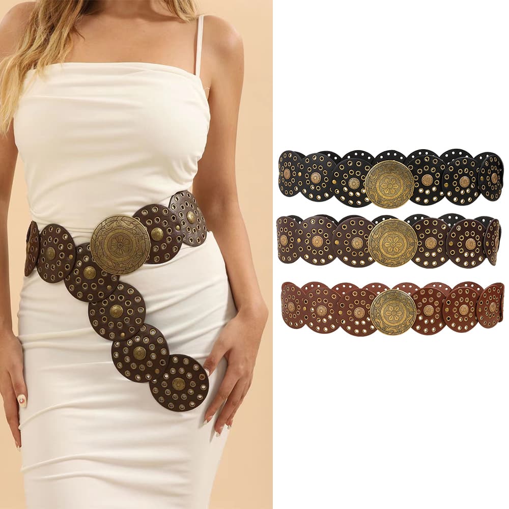 Retro personality men's and women's belts exaggerated hip hop punk