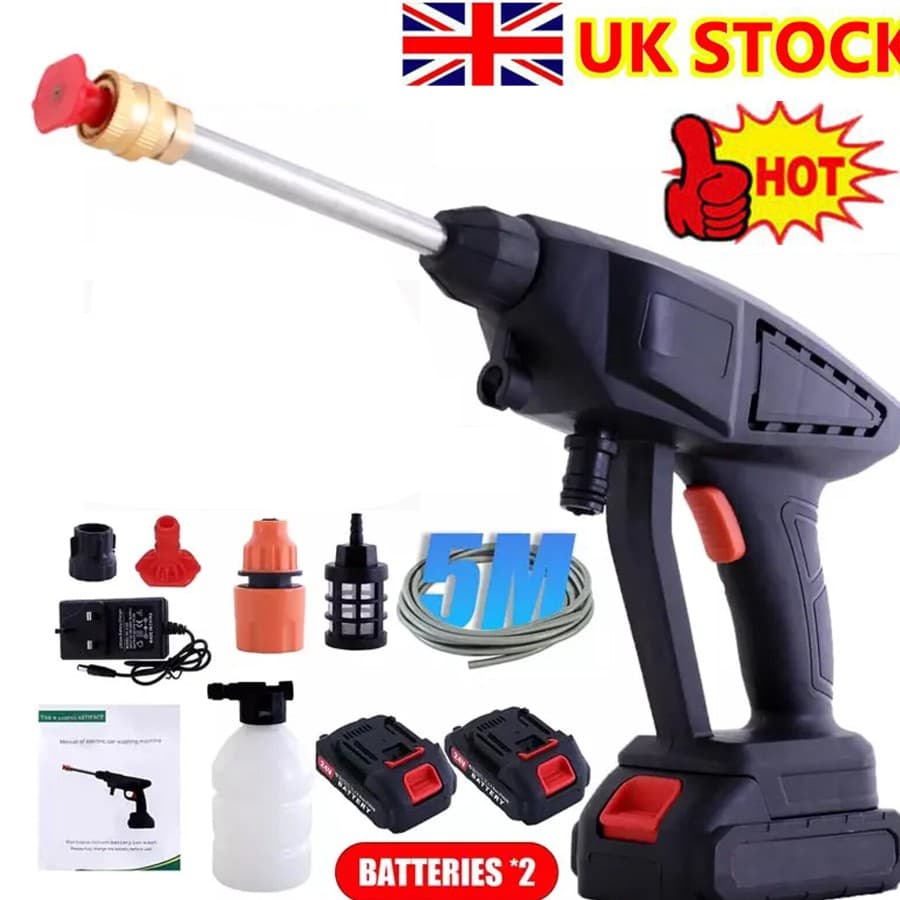 2 battery portable cordless car high pressure washer jet water wash