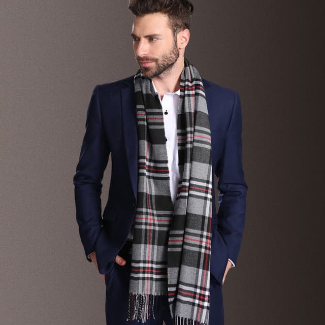 Europe Shawl Scarves Men Winter Warm Tartan