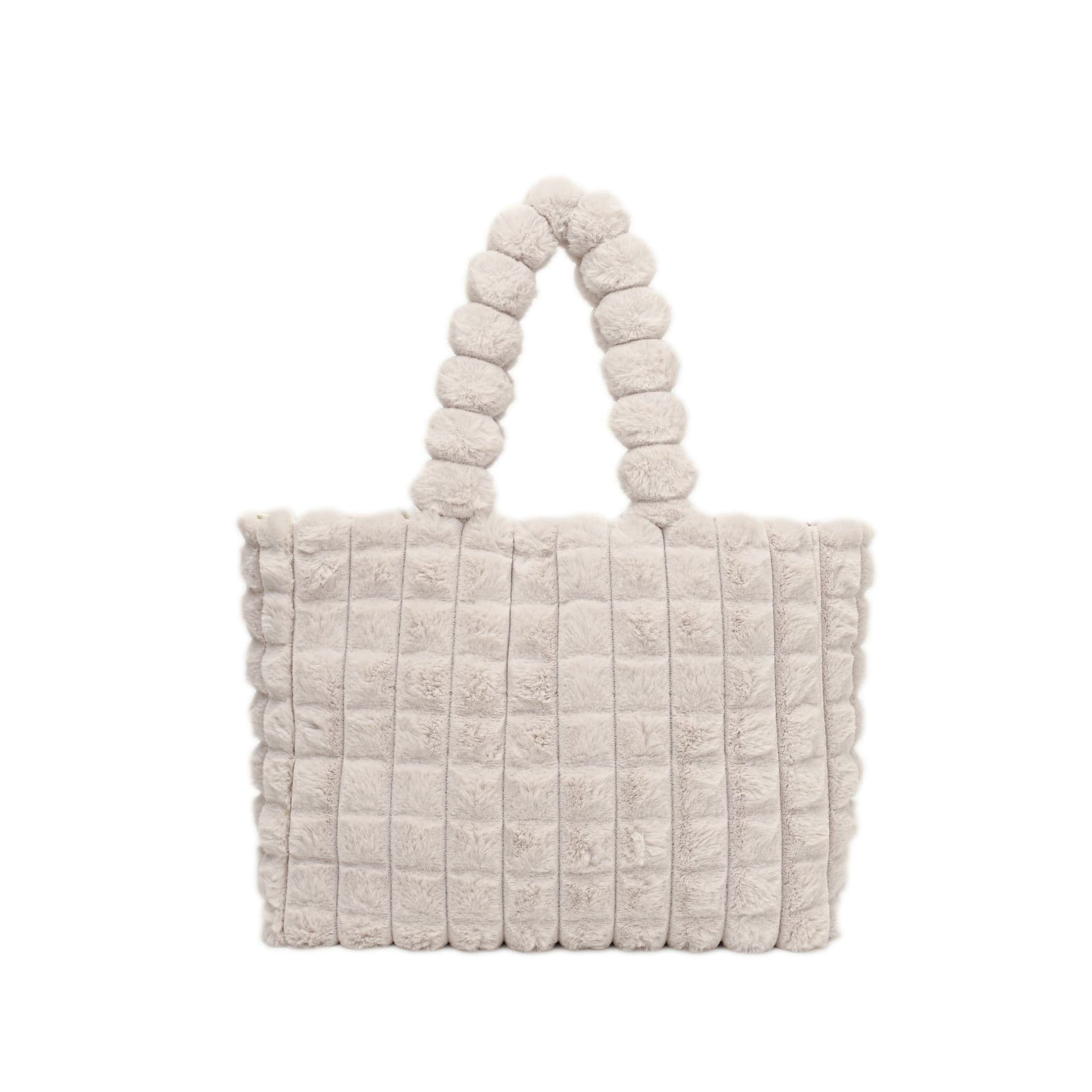 Plaid Handbags Winter High Capacity Shopping Plush Bag Korean