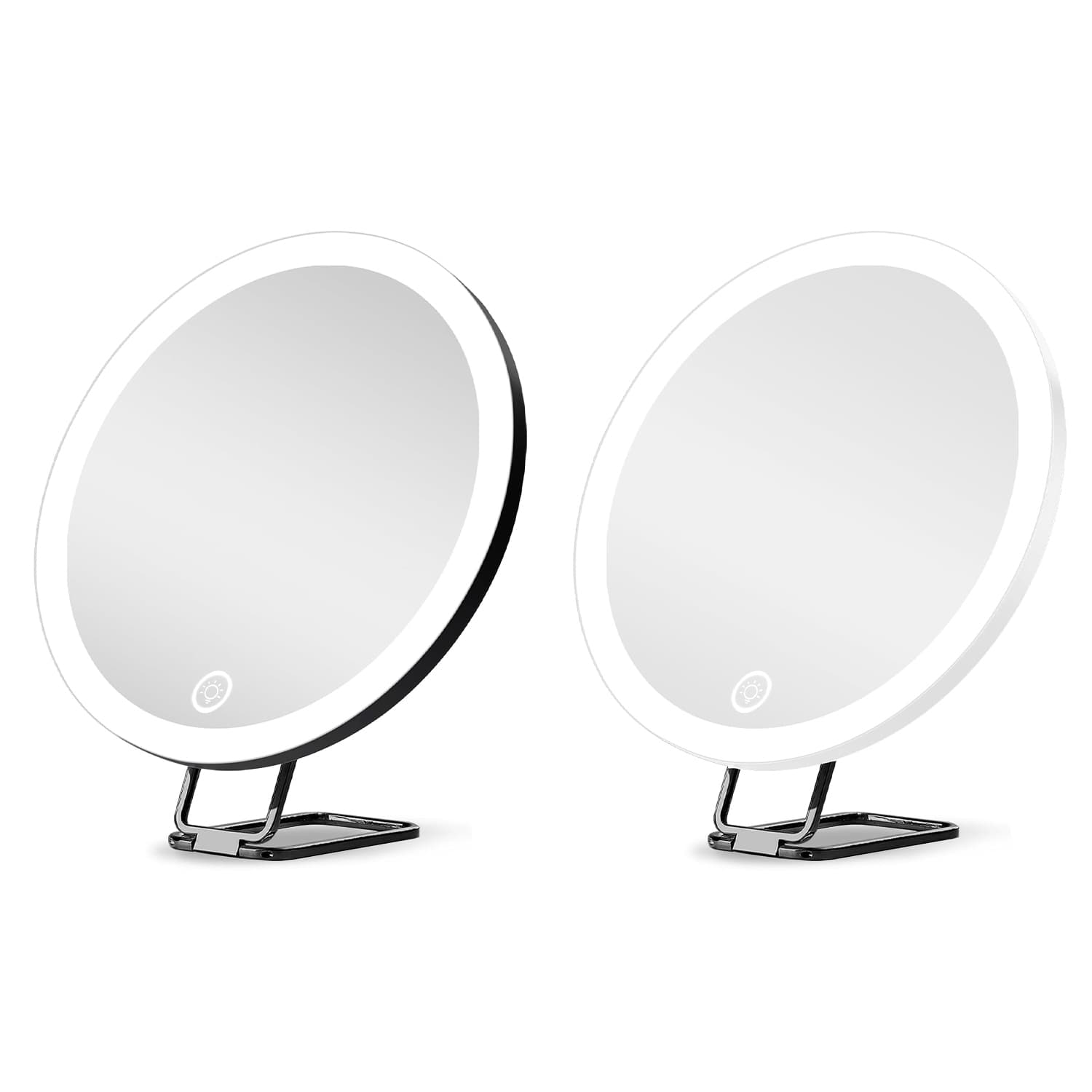 White-Black options -- 1Pc 30X magnifying mirror with light for gift