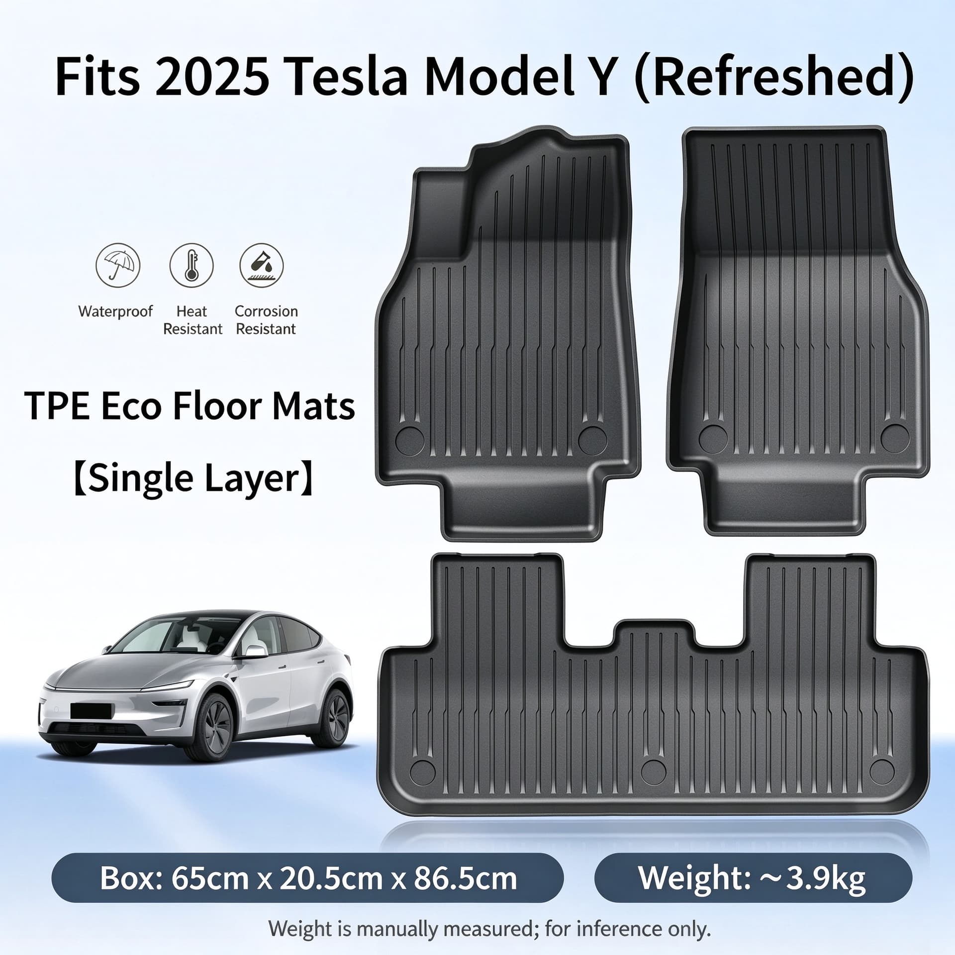 Custom fit TPE floor mats anti slip cargo trunk liner for refreshed