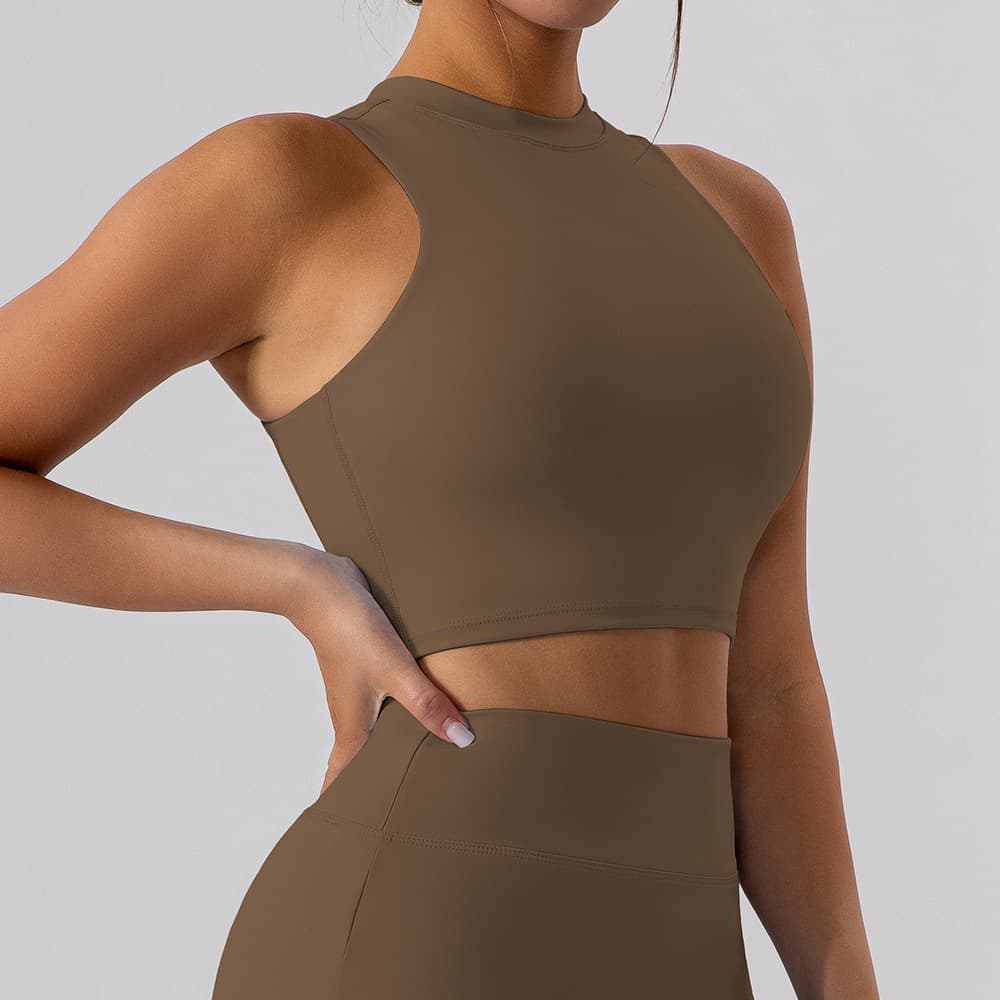Beauty back half turtleneck breathable yoga clothes sport waistcoat