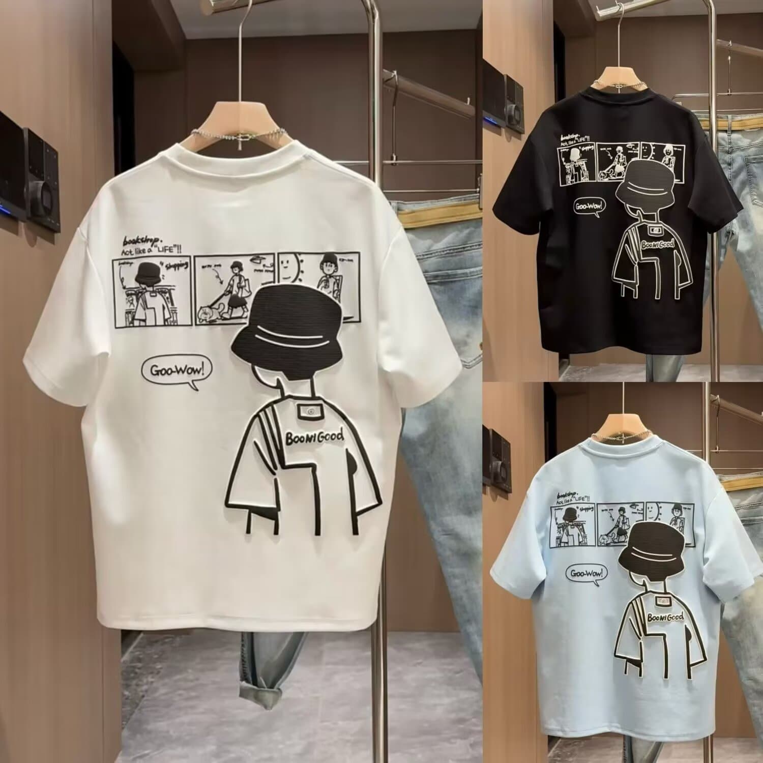 Brand Short Sleeve 100 Cotton Coat Summer Men's Printed T-shirt Men