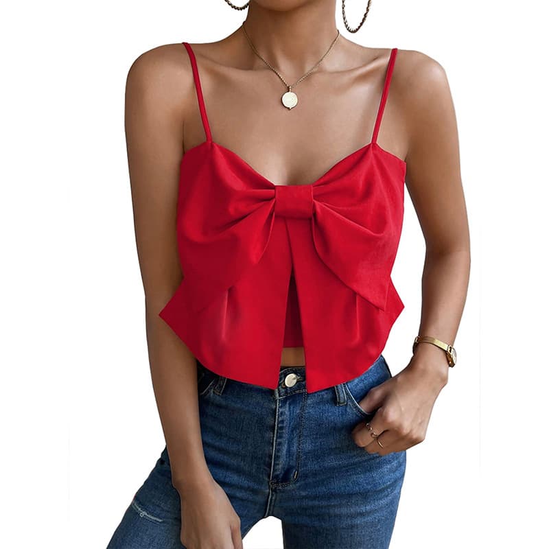 Camisole Belly-covering bow women's top