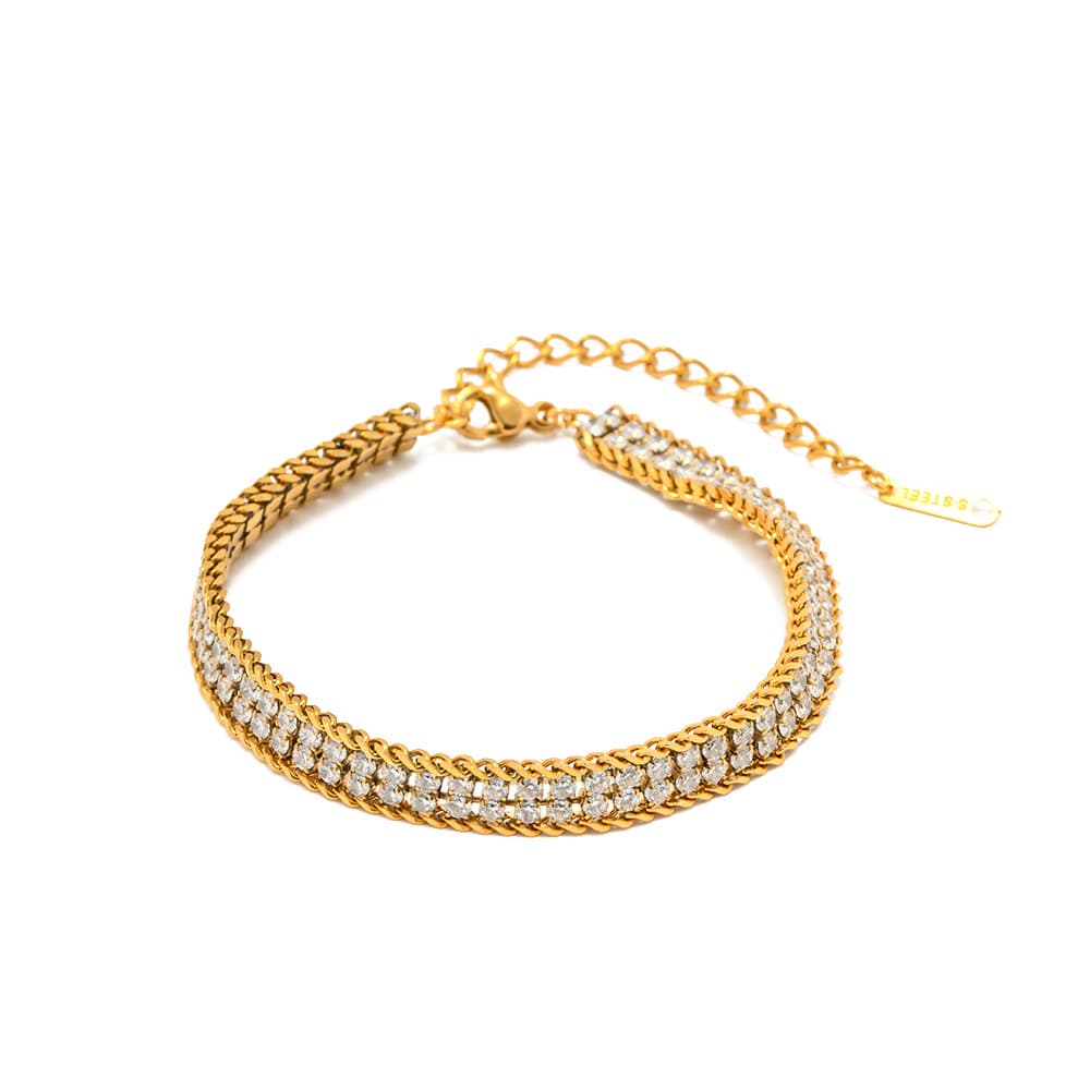 Bracelet double rang zircon