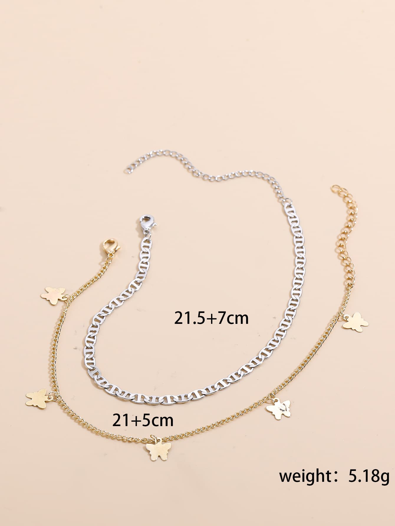 Bohemian- Cross And Double-heart Multi-layer Anklet