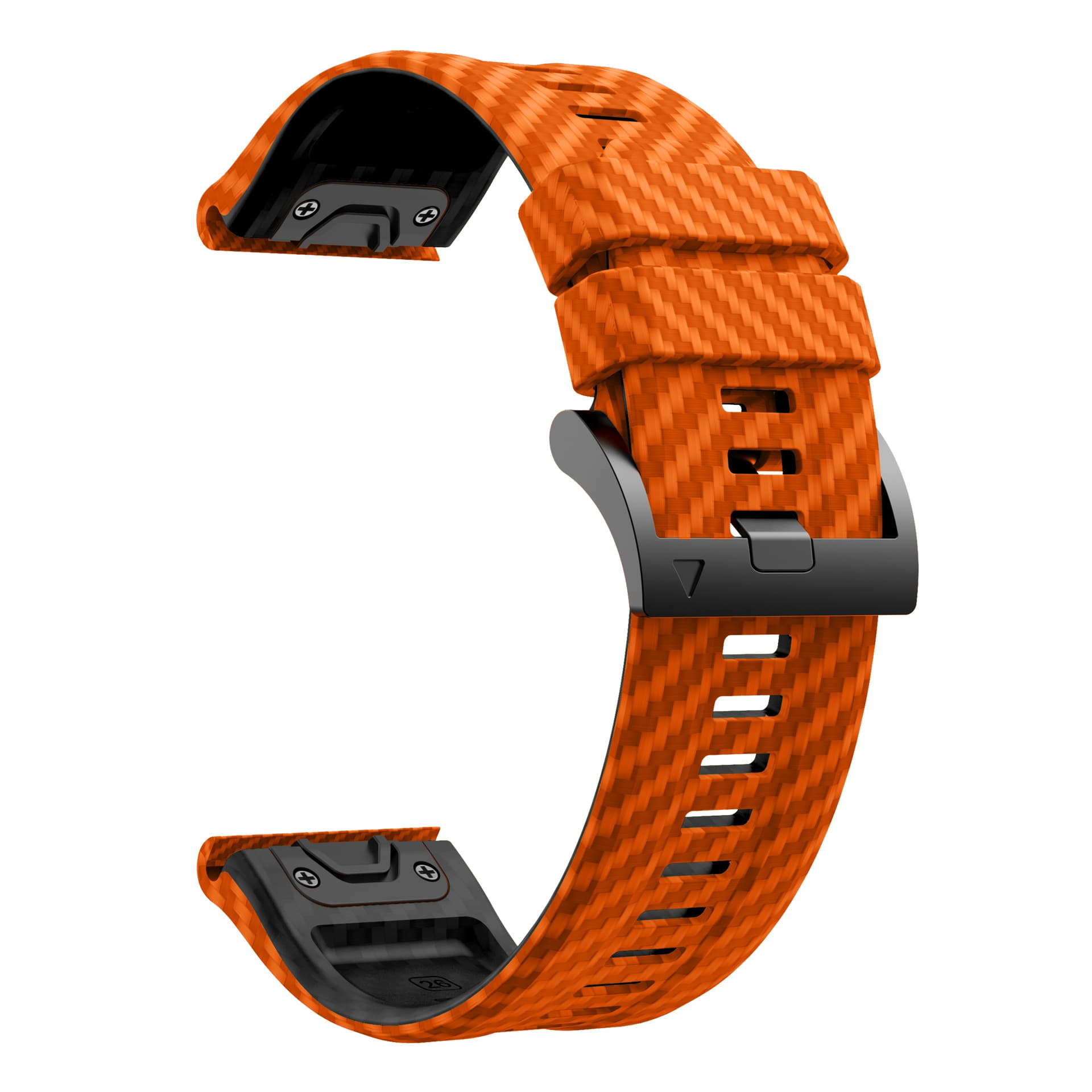 Silicone watch strap with carbon fiber texture