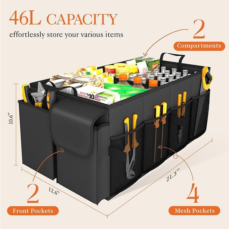 Large capacity foldable car trunk storage box